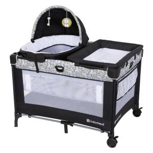 imageBaby Trend Lullaby Nursery Suite EZFold Playard with Portable Rocking Lounger Madrid PlaidHidden Jungle Trio