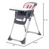 imageBaby Trend Adapt SpaceSaving Booster High Chair Pebblestone AquaCozy Pink