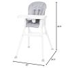 imageBaby Trend Adapt SpaceSaving Booster High Chair Pebblestone AquaCrosshatch Grey