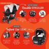 imageBaby Trend Infant and Toddler Double Stroller ampamp Car Seat Combo 2 Pc Set Khaki  Portable and Lightweight Stroller Duo and Car Seat Travel System TandemKhaki