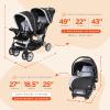 imageBaby Trend Infant and Toddler Double Stroller ampamp Car Seat Combo 2 Pc Set Khaki  Portable and Lightweight Stroller Duo and Car Seat Travel System TandemStormy