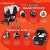 imageBaby Trend Infant and Toddler Double Stroller ampamp Car Seat Combo 2 Pc Set Khaki  Portable and Lightweight Stroller Duo and Car Seat Travel System TandemKhaki