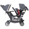 imageBaby Trend Infant and Toddler Double Stroller ampamp Car Seat Combo 2 Pc Set Khaki  Portable and Lightweight Stroller Duo and Car Seat Travel System TandemMagnolia
