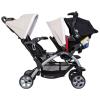 imageBaby Trend Infant and Toddler Double Stroller ampamp Car Seat Combo 2 Pc Set Khaki  Portable and Lightweight Stroller Duo and Car Seat Travel System TandemKhaki