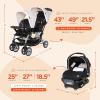 imageBaby Trend Infant and Toddler Double Stroller ampamp Car Seat Combo 2 Pc Set Khaki  Portable and Lightweight Stroller Duo and Car Seat Travel System TandemKhaki