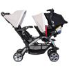 imageBaby Trend Infant and Toddler Double Stroller ampamp Car Seat Combo 2 Pc Set Khaki  Portable and Lightweight Stroller Duo and Car Seat Travel System TandemKhaki