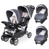 imageBaby Trend Infant and Toddler Double Stroller ampamp Car Seat Combo 2 Pc Set Khaki  Portable and Lightweight Stroller Duo and Car Seat Travel System TandemMagnolia
