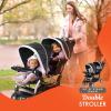 imageBaby Trend Infant and Toddler Double Stroller ampamp Car Seat Combo 2 Pc Set Khaki  Portable and Lightweight Stroller Duo and Car Seat Travel System TandemStormy