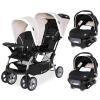 imageBaby Trend Infant and Toddler Double Stroller ampamp Car Seat Combo 2 Pc Set Khaki  Portable and Lightweight Stroller Duo and Car Seat Travel System TandemKhaki
