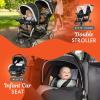 imageBaby Trend Infant and Toddler Double Stroller ampamp Car Seat Combo 2 Pc Set Khaki  Portable and Lightweight Stroller Duo and Car Seat Travel System TandemKhaki