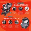 imageBaby Trend Infant and Toddler Double Stroller ampamp Car Seat Combo 2 Pc Set Khaki  Portable and Lightweight Stroller Duo and Car Seat Travel System TandemMagnolia
