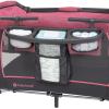 imageBaby Trend Lil Snooze Deluxe III Nursery Center Playard for Twins Cozy GreyCozy Berry