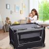imageBaby Trend Lil Snooze Deluxe III Nursery Center Playard for Twins Cozy GreyQuarry