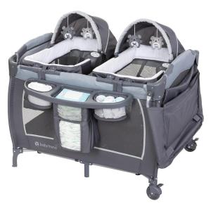 imageBaby Trend Lil Snooze Deluxe III Nursery Center Playard for Twins Cozy GreyCozy Grey