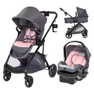 imageBaby Trend Passport Switch 6in1 Modular Stroller Travel System with EZLift PLUS Infant Car Seat Dash BlackDash Pink