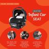 imageBaby Trend Ally Newborn Baby Infant Car Seat Carrier Travel System with Harness and Extra Cozy Cover for Babies Up to 35 Pounds StormyModern Khaki