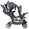 imageBaby Trend Double Infant and Toddler Stroller w Harness and Basket Sit N Stand KhakiMagnolia