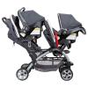 imageBaby Trend Double Infant and Toddler Stroller w Harness and Basket Sit N Stand KhakiMagnolia