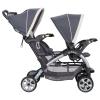 imageBaby Trend Double Infant and Toddler Stroller w Harness and Basket Sit N Stand KhakiMagnolia