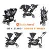 imageBaby Trend Double Infant and Toddler Stroller w Harness and Basket Sit N Stand KhakiStormy