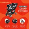 imageBaby Trend Double Infant and Toddler Stroller w Harness and Basket Sit N Stand KhakiStormy