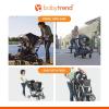 imageBaby Trend Double Infant and Toddler Stroller w Harness and Basket Sit N Stand KhakiStormy