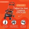 imageBaby Trend Snap N Go EX Polyester Lightweight Foldable Universal Single Infant Car Seat Carrier with 2 Cup Holder and Covered Compartment BlackSingle