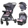 imageBaby Trend Passport Cargo Travel System with EZLift Plus Infant Car Seat Black BambooPink Bamboo