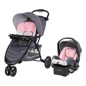 imageBaby Trend EZ Ride SE Travel System with SecureLift Infant Car Seat Dash SageDash Pink