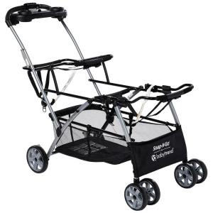 imageBaby Trend Snap N Go EX Polyester Lightweight Foldable Universal Single Infant Car Seat Carrier with 2 Cup Holder and Covered Compartment BlackDouble