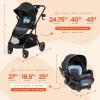 imageBaby Trend Sonar Switch 6in1 Modular Stroller Travel System with Ally Infant Car Seat Desert PinnkDesert Blue