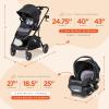 imageBaby Trend Sonar Switch 6in1 Modular Stroller Travel System with Ally Infant Car Seat Desert PinnkDesert Grey