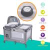 imageBaby Trend Nursery Center Travel Crib with Removable RockABye Bassinet Changing Table Organizer and Electronic Music Center and Nightlight RobinMadrid Plaid