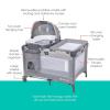 imageBaby Trend Nursery Center Travel Crib with Removable RockABye Bassinet Changing Table Organizer and Electronic Music Center and Nightlight RobinMadrid Plaid