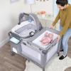 imageBaby Trend Nursery Center Travel Crib with Removable RockABye Bassinet Changing Table Organizer and Electronic Music Center and Nightlight RobinMadrid Plaid