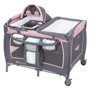 imageBaby Trend Retreat Nursery Center Playard Hint of MintCozy Pink
