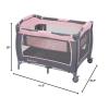 imageBaby Trend Nursery Den Playard with with Rocking Cradle Snooze Pod Flip Over Changer Daisy PinkCozy Pink