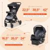 imageBaby Trend Passport Carriage Stroller Travel System with EZLift Infant Car Seat Dash PinkJourney Black