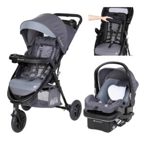 imageBaby Trend Passport Carriage Stroller Travel System with EZLift Infant Car Seat Dash PinkDash Grey