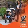 imageBaby Trend Sit N Stand Double Stroller 20 DLX with 5 Point Safety Harness and EZLift Plus Lightweight Infant Car Seat with Cozy Cover MagnoliaModern Khaki