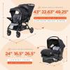imageBaby Trend Sit N Stand Double Stroller 20 DLX with 5 Point Safety Harness and EZLift Plus Lightweight Infant Car Seat with Cozy Cover MagnoliaStormy