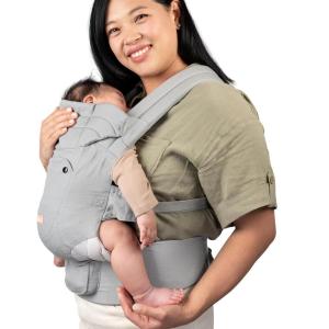 imageBaby Trend Caleo Charm Deluxe 3in1 Newborn Carrier Calypso  100 Cotton Machine Washable Lumbar Support amp Weather ProtectionSnuggle Grey