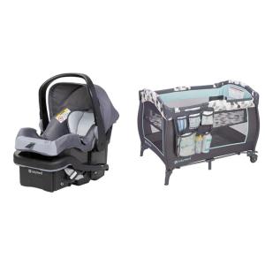 imageBaby Trend EZLift 35 Plus Infant Car Seat Ultra Grey amp TrendE Nursery Center Playard Doodle Dots