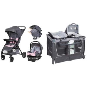 imageBaby Trend Passport Cargo Travel System with EZLift 35 Plus Infant Car Seat and Nursery Center Playard with Bassinet and Changing Table